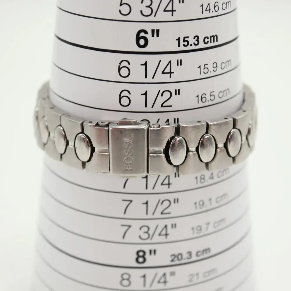 Fossil Arkitekt Silver Tone Square 26mm Womens Watch Steel FS2921 w New Battery